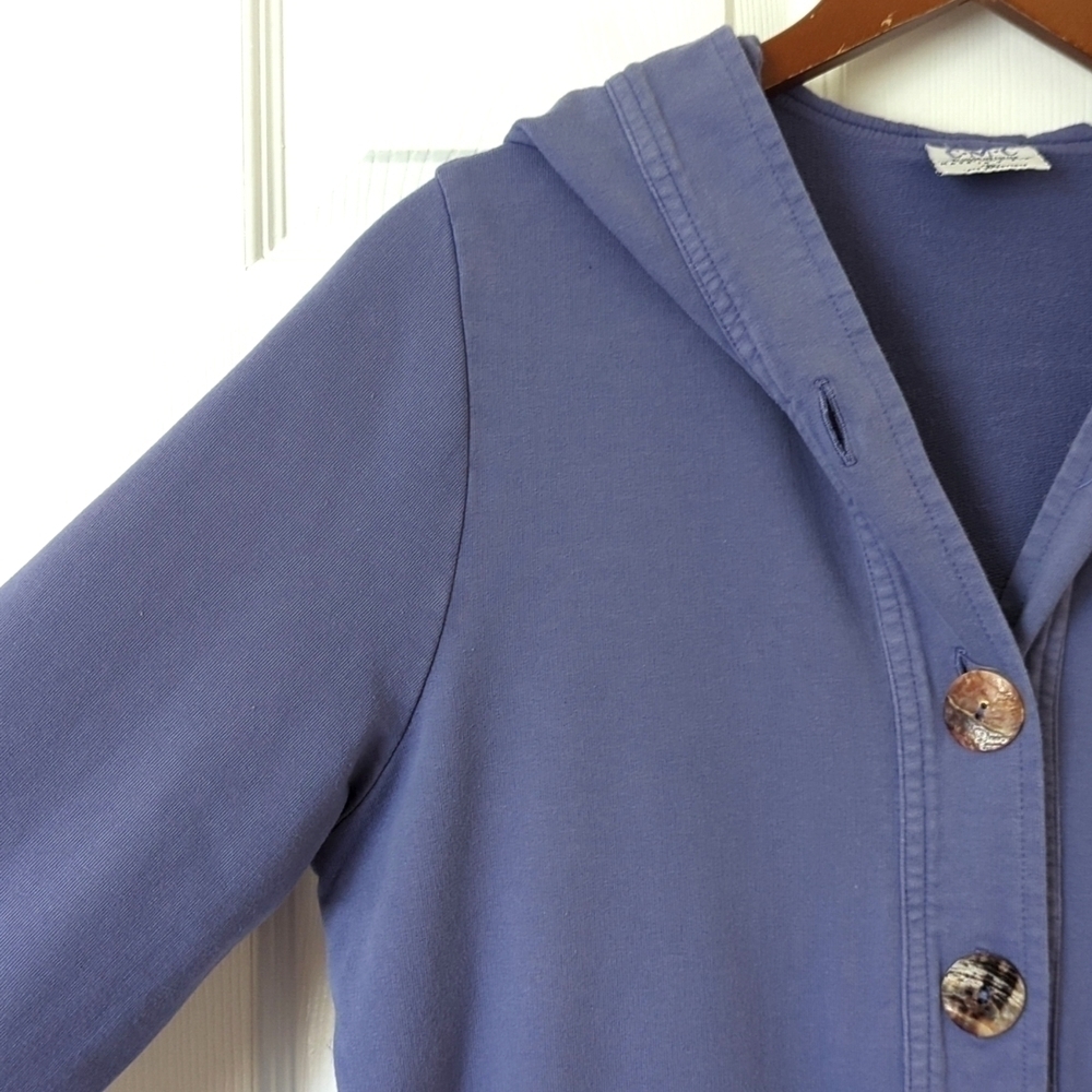 Color Me Cotton 90's Vintage Lightweight Funky Apron Pocket Hooded Jacket Purple - Picture 3 of 11